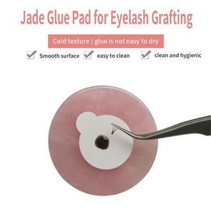 2PC Pink Jade Stone Glue Pallet Holder for Eyelash Extensions