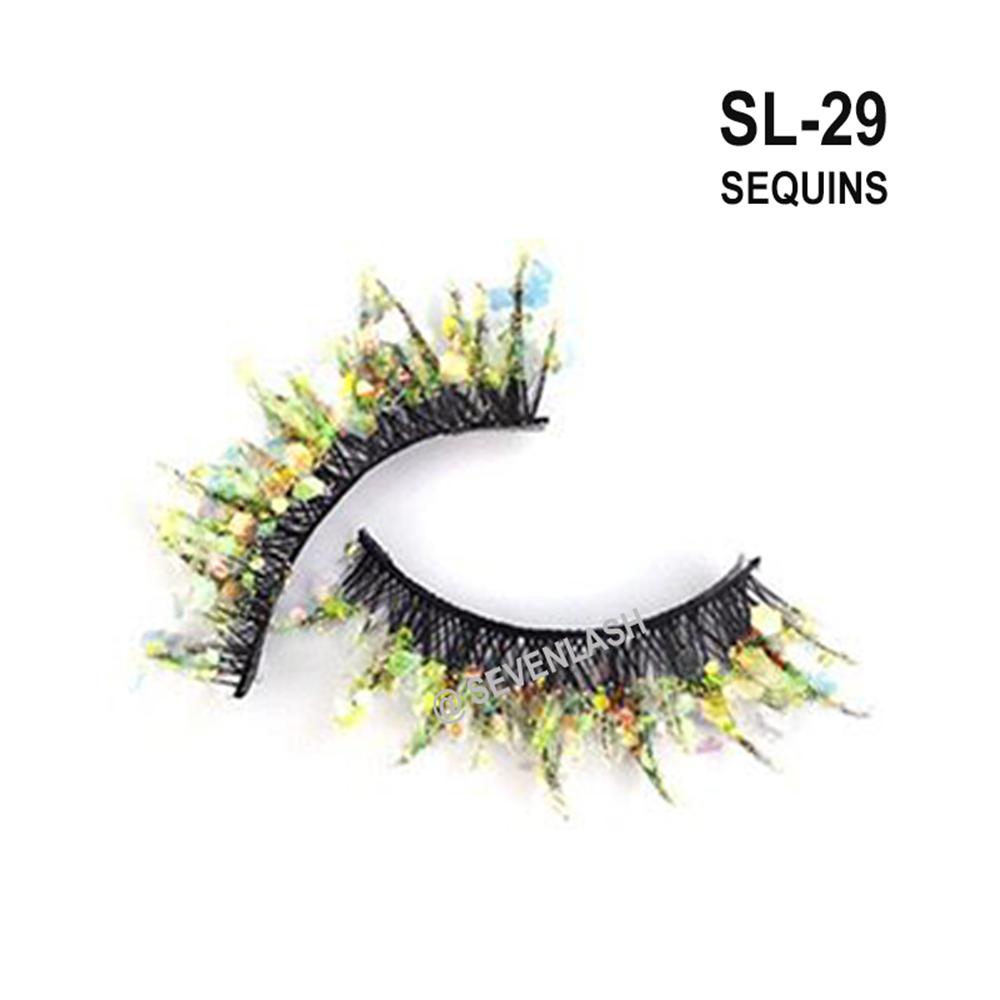 Color Luminous 3D Eyelashes/Glitter Sequins Thick Eyelashes