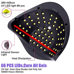 10s Fast Curing UV Nail Phototherapy Lamp with 66 LEDs Auto Sensor