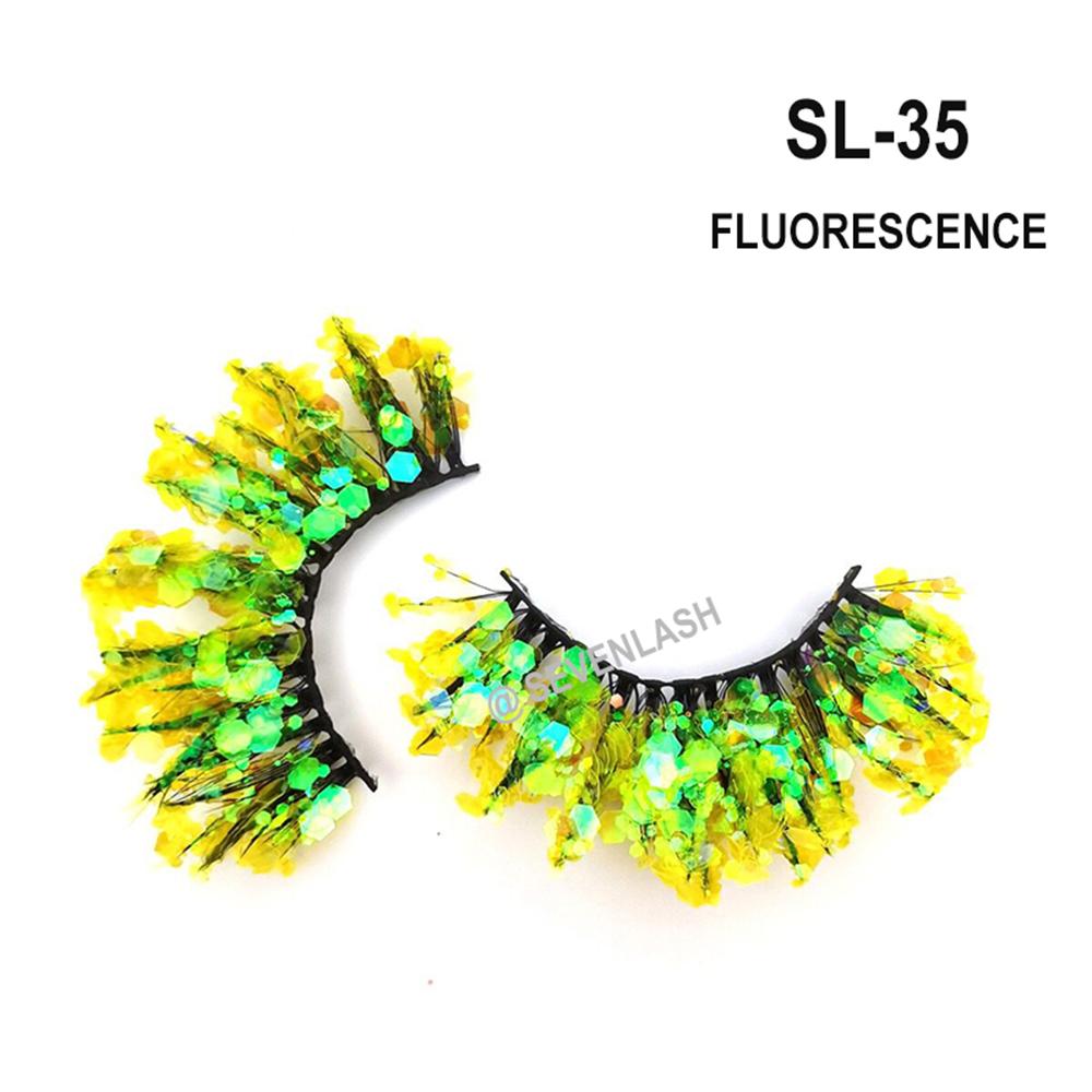 Color Luminous 3D Eyelashes/Glitter Sequins Thick Eyelashes