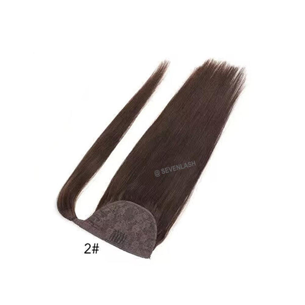 Straight Hair Wig Velcro Ponytail Hair Exte