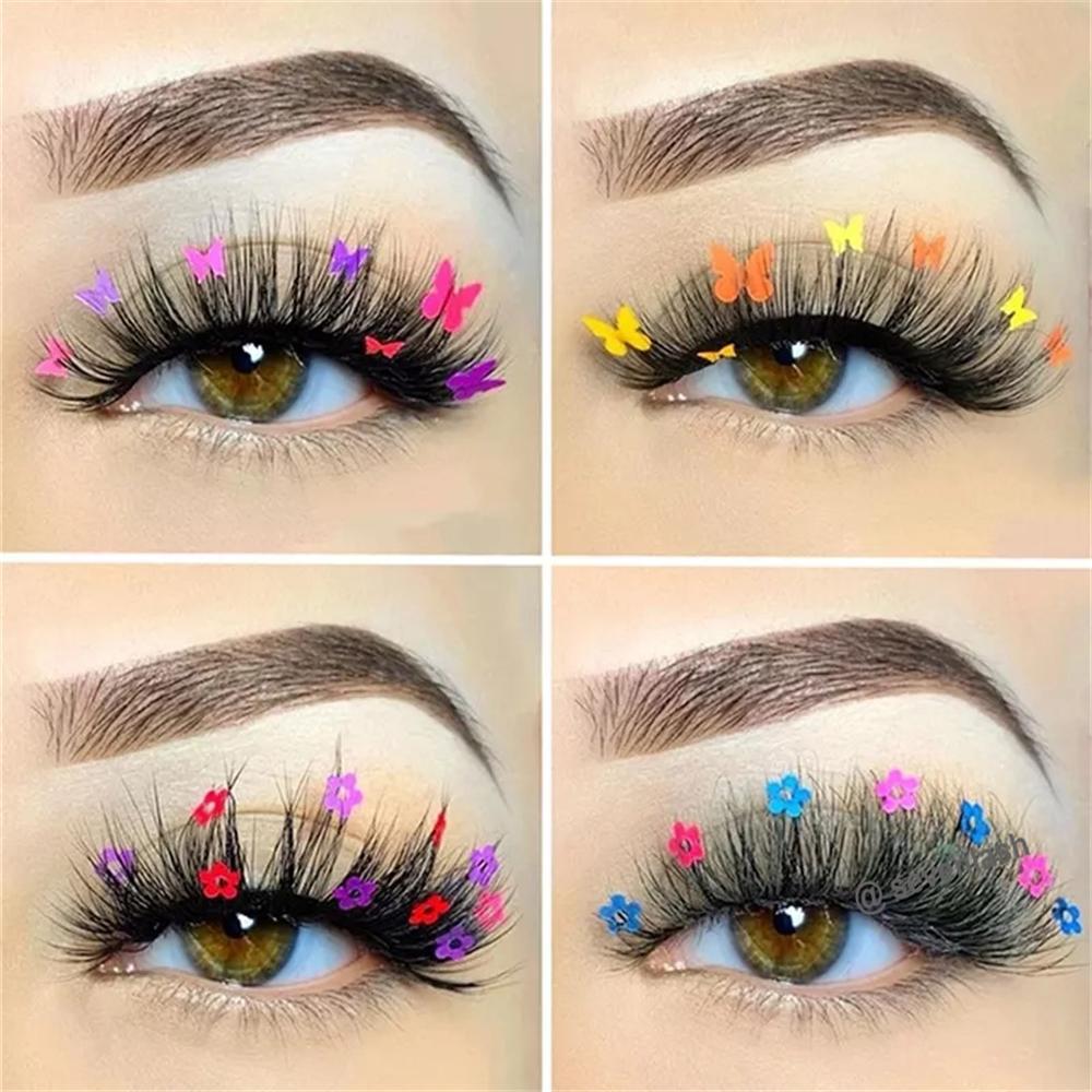 12 Grids Mix Color Fluorescence Eyelash Nail Glitter Slices