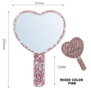 Fashion Creative Portable Diamond-encrusted Makeup Mirror for Eyelash Extensions