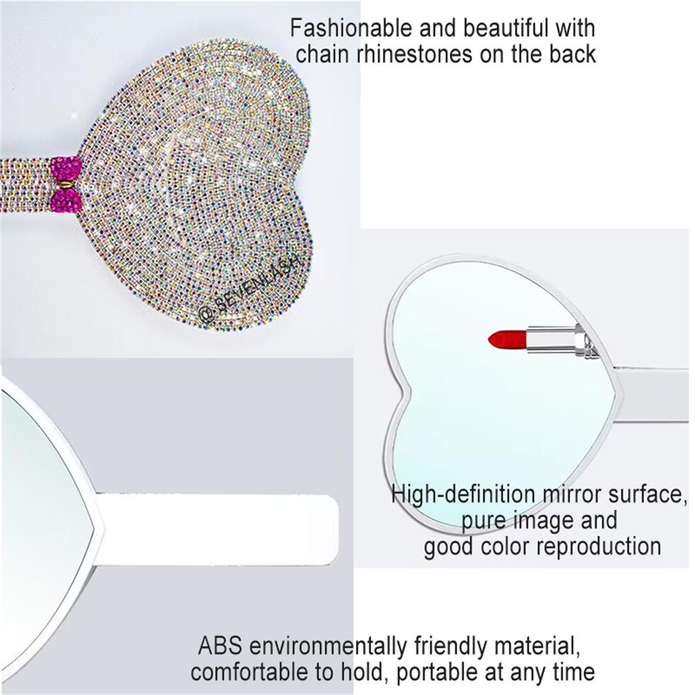 Fashion Creative Portable Diamond-encrusted Makeup Mirror for Eyelash Extensions