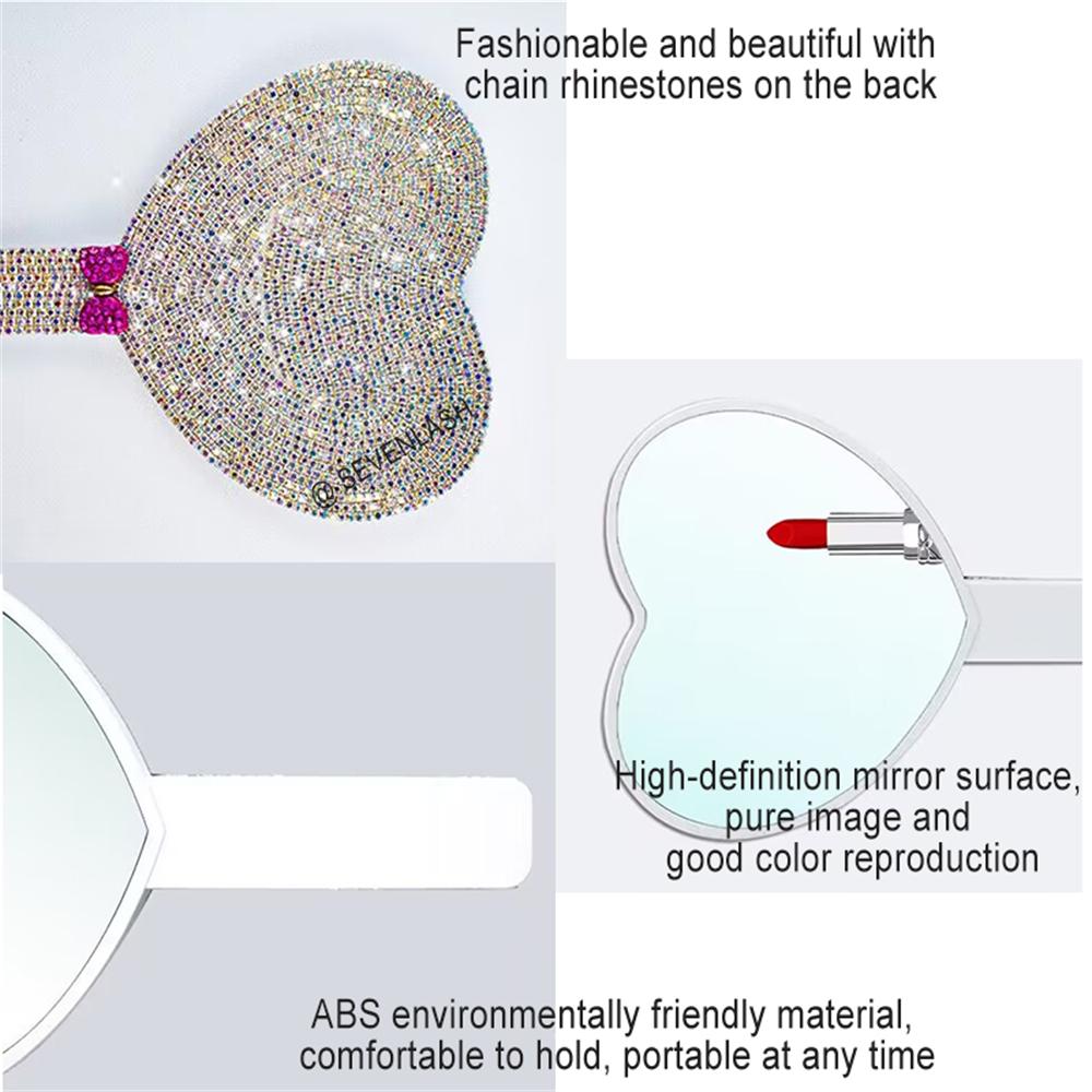 Fashion Creative Portable Diamond-encrusted Makeup Mirror for Eyelash Extensions