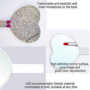 Fashion Creative Portable Diamond-encrusted Makeup Mirror for Eyelash Extensions