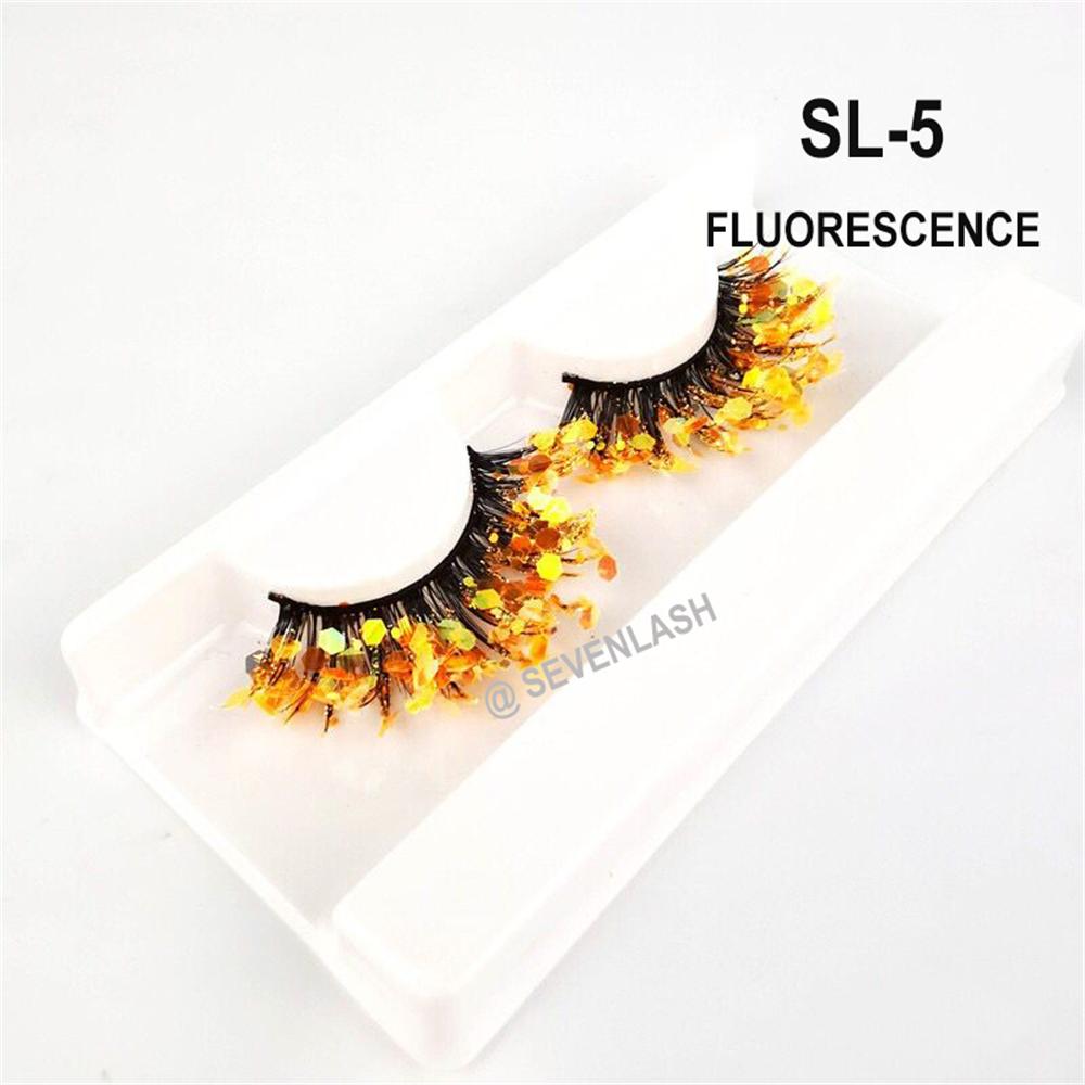 Color Luminous 3D Eyelashes/Glitter Sequins Thick Eyelashes