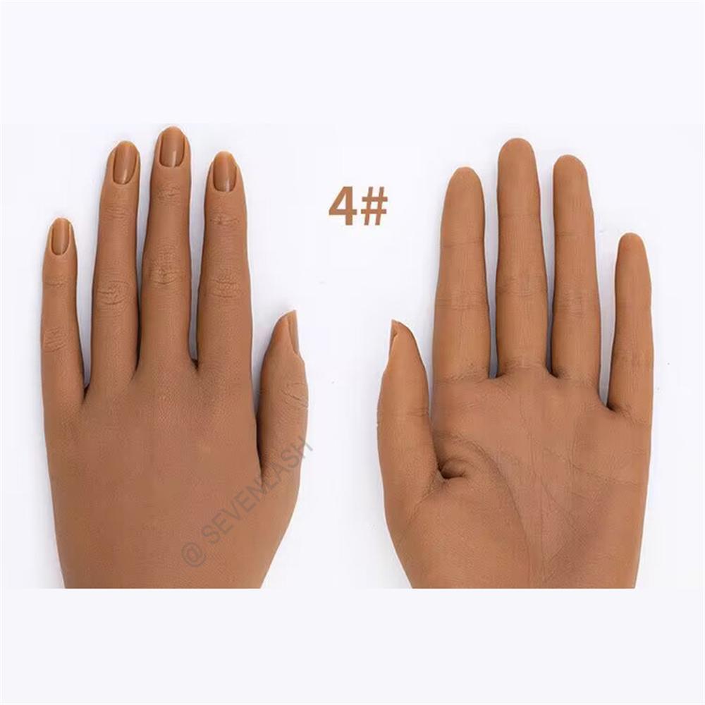 Realistic Silicone Nail Practice Flexible Bendable Hands with Adjustable Stands