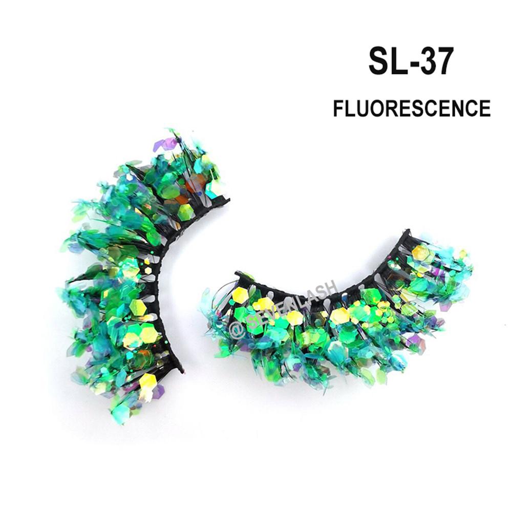 Color Luminous 3D Eyelashes/Glitter Sequins Thick Eyelashes