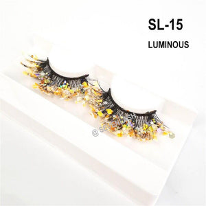 Color Luminous 3D Eyelashes/Glitter Sequins Thick Eyelashes