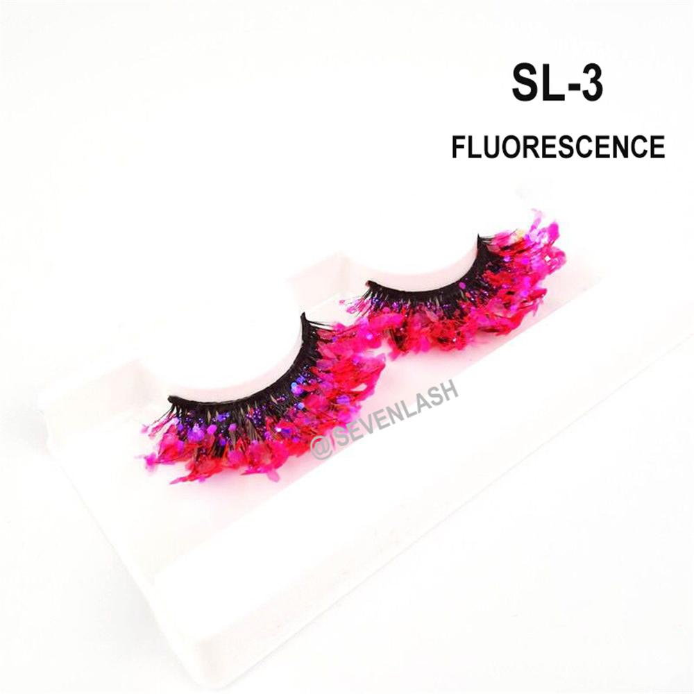 Color Luminous 3D Eyelashes/Glitter Sequins Thick Eyelashes