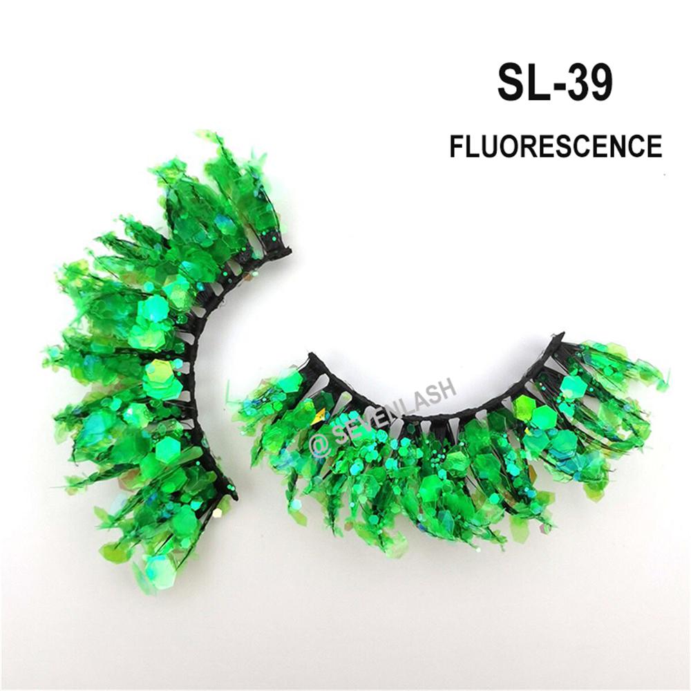 Color Luminous 3D Eyelashes/Glitter Sequins Thick Eyelashes