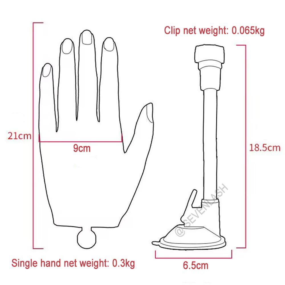 Realistic Silicone Nail Practice Flexible Bendable Hands with Adjustable Stands