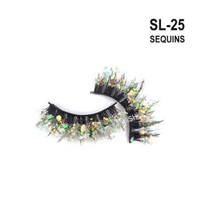 Color Luminous 3D Eyelashes/Glitter Sequins Thick Eyelashes