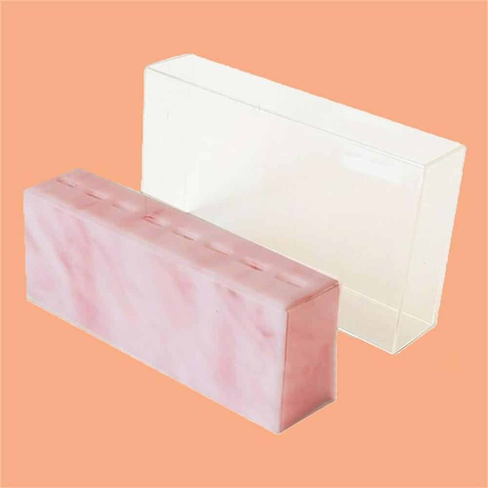 8-Hole Organizer Acrylic Marbling Tweezer Display Stand Has a Dust Cover