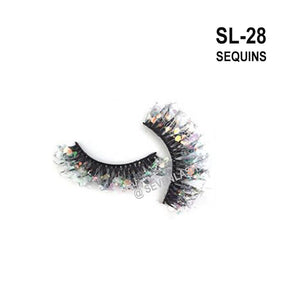 Color Luminous 3D Eyelashes/Glitter Sequins Thick Eyelashes