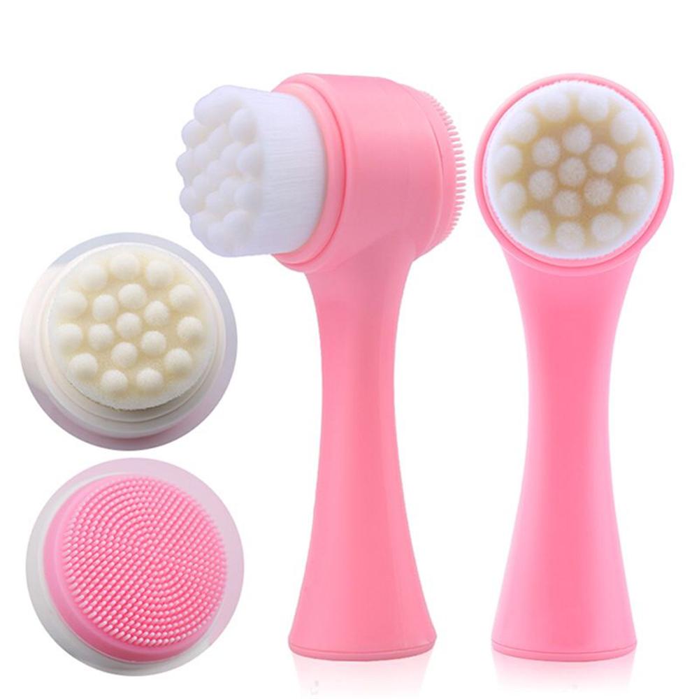Dual Action Facial Cleansing Brush (Pink)