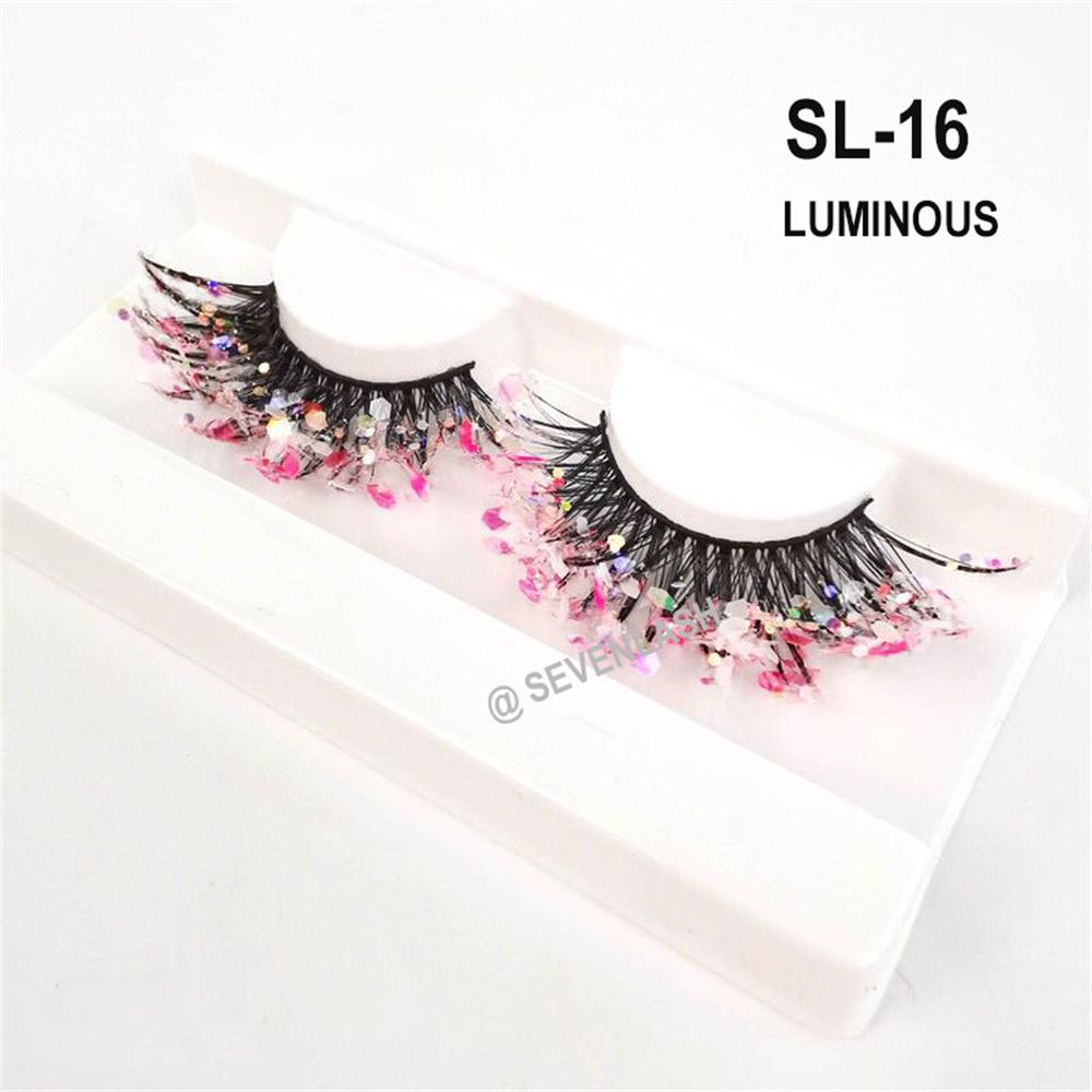 Color Luminous 3D Eyelashes/Glitter Sequins Thick Eyelashes