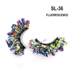 Color Luminous 3D Eyelashes/Glitter Sequins Thick Eyelashes