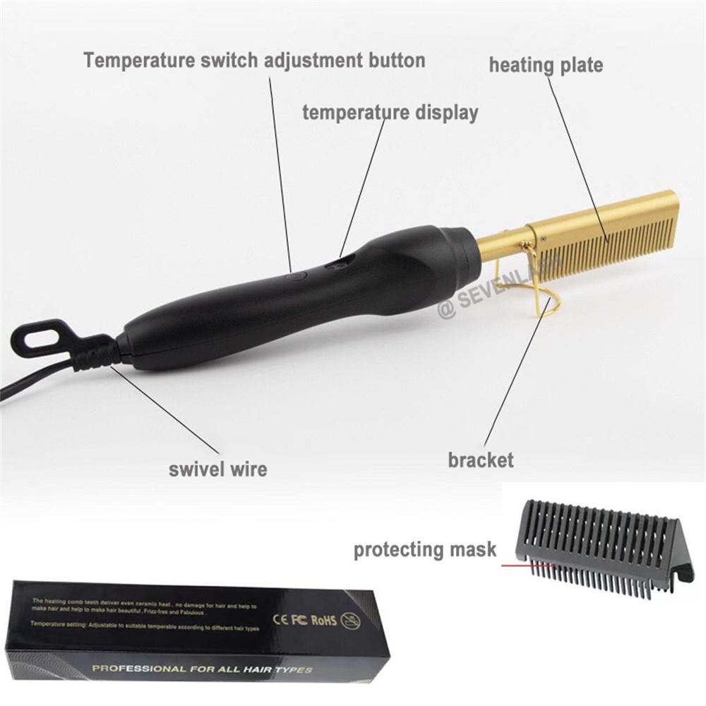 Hot Comb Quick Heated Hair Straightener