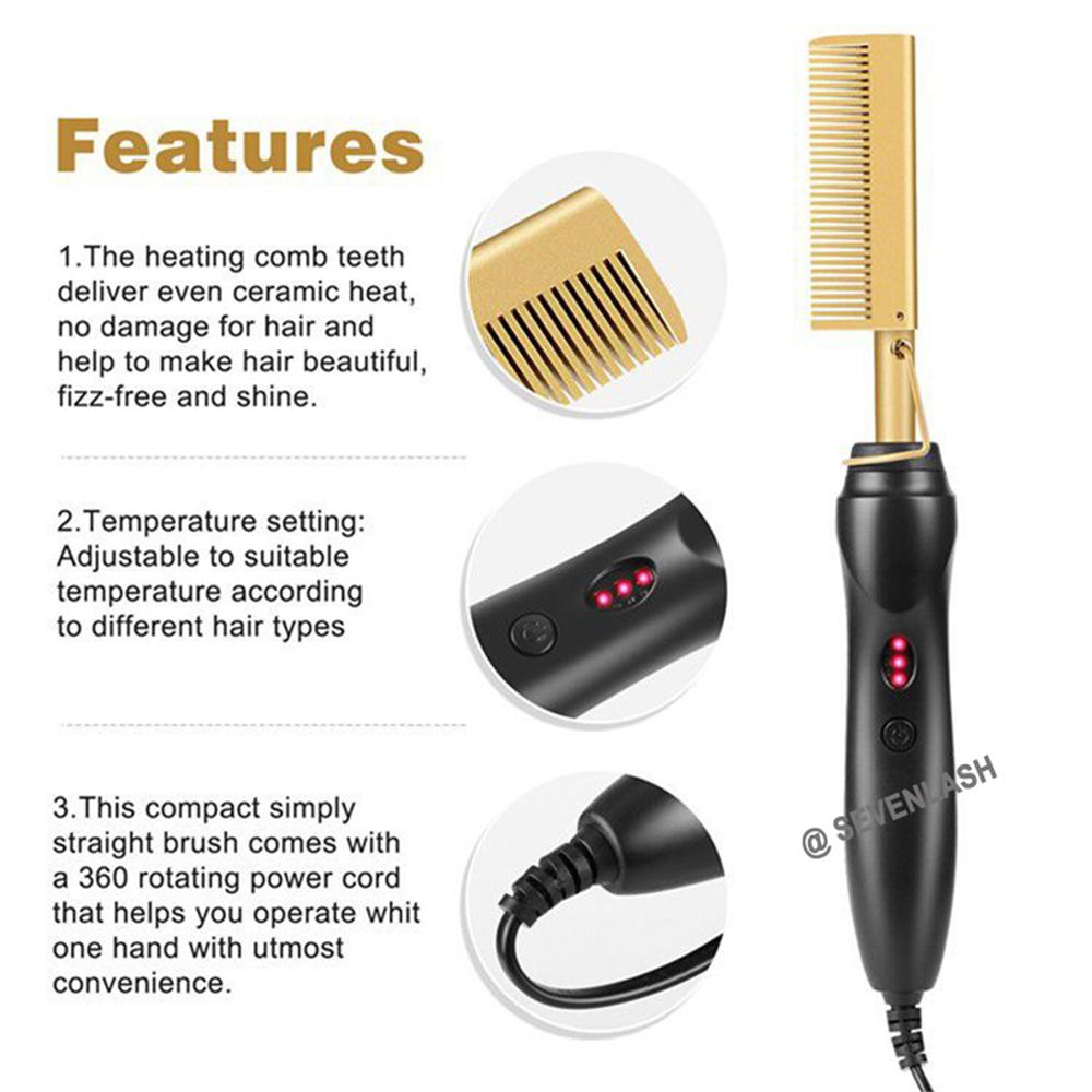 Hot Comb Quick Heated Hair Straightener
