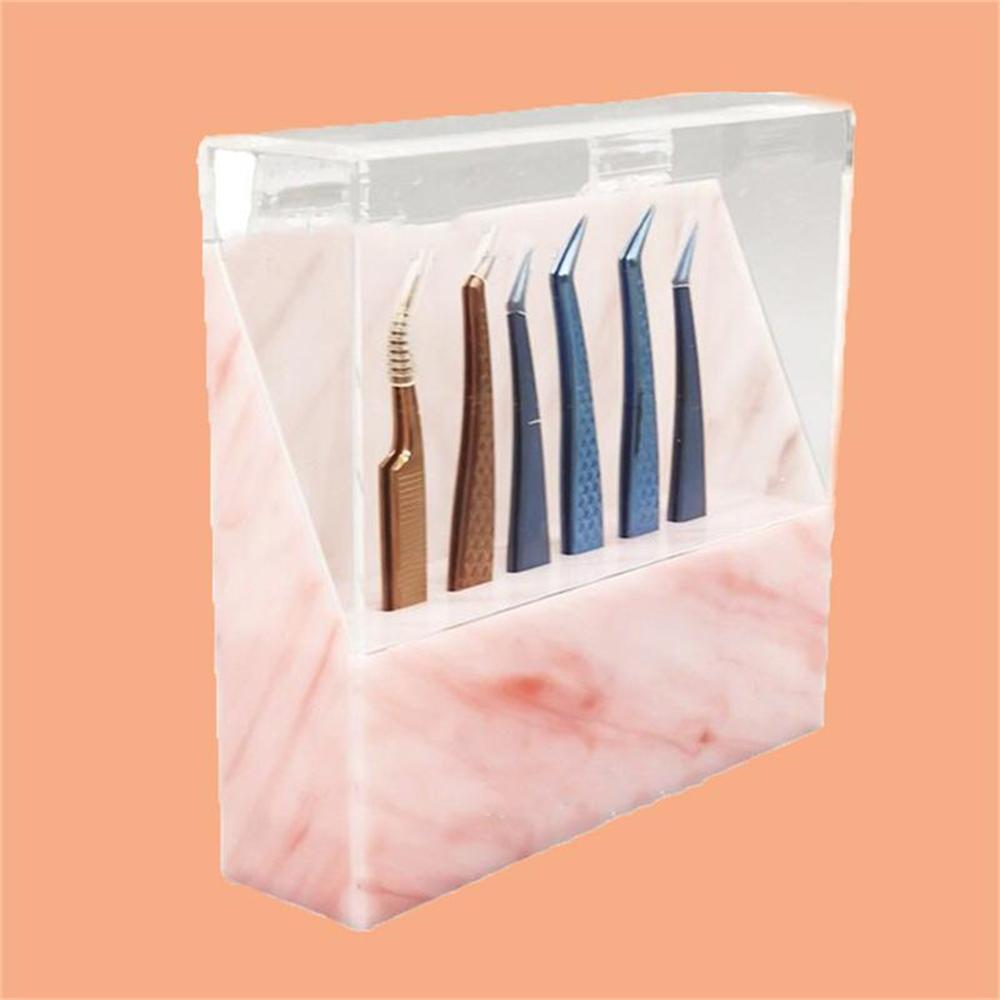 8-Hole Marbling Tweezer Display Stand Has a Dust Cover