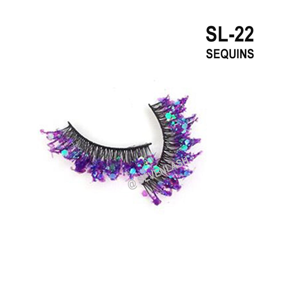 Color Luminous 3D Eyelashes/Glitter Sequins Thick Eyelashes