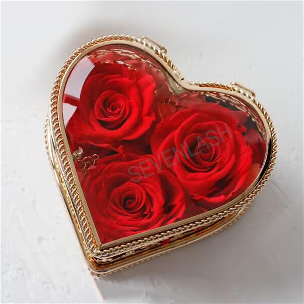 Preserved Flower Valentine's Day Heart-shaped Gift Box