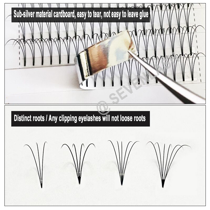 3D-6D Short Stem Premade Volume Fans Lashes (12 Rows)