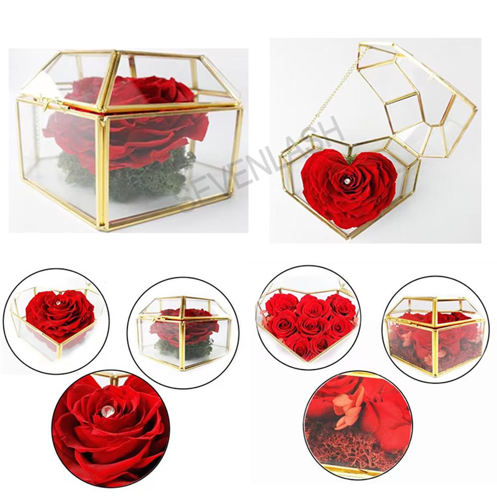 Preserved Flower Valentine's Day Heart-shaped Gift Box