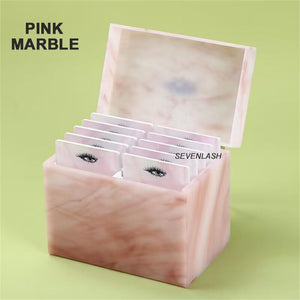 Marble Texture Grafted Eyelashes Dustproof Storage Box