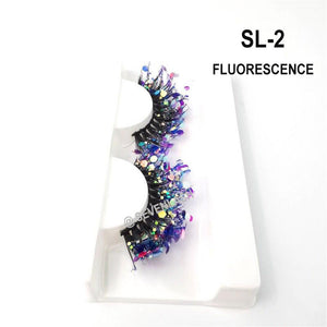 Color Luminous 3D Eyelashes/Glitter Sequins Thick Eyelashes