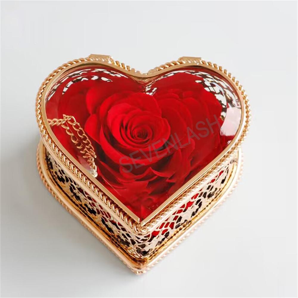 Preserved Flower Valentine's Day Heart-shaped Gift Box