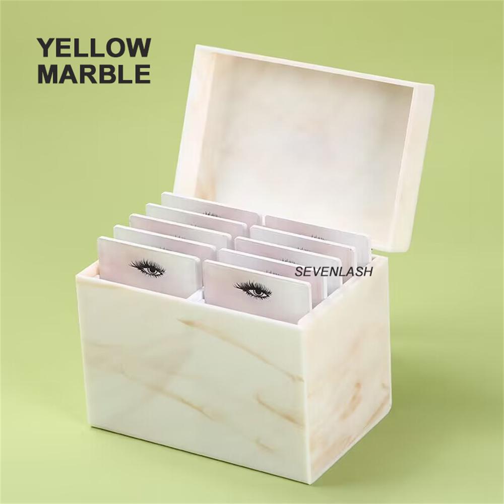 Marble Texture Grafted Eyelashes Dustproof Storage Box