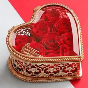 Preserved Flower Valentine's Day Heart-shaped Gift Box