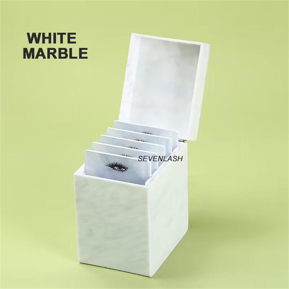 Marble Texture Grafted Eyelashes Dustproof Storage Box