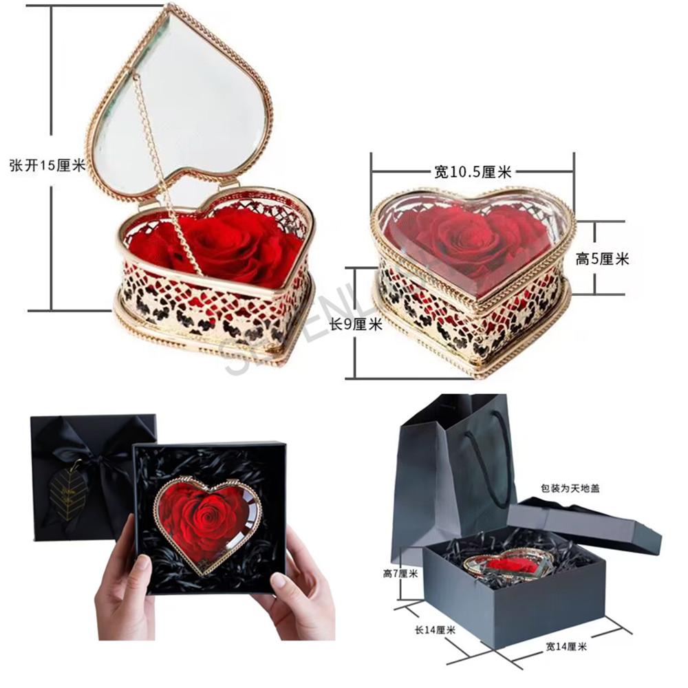 Preserved Flower Valentine's Day Heart-shaped Gift Box