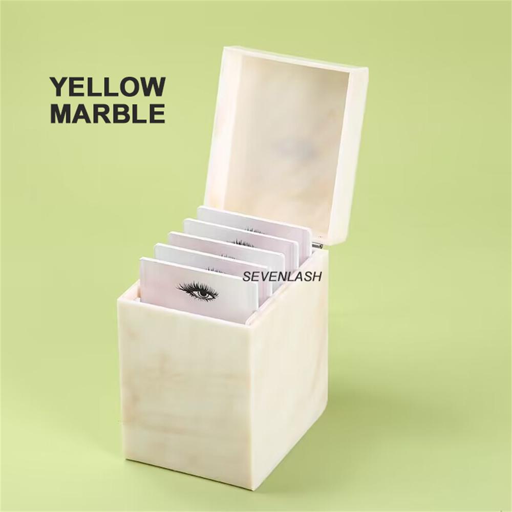Marble Texture Grafted Eyelashes Dustproof Storage Box