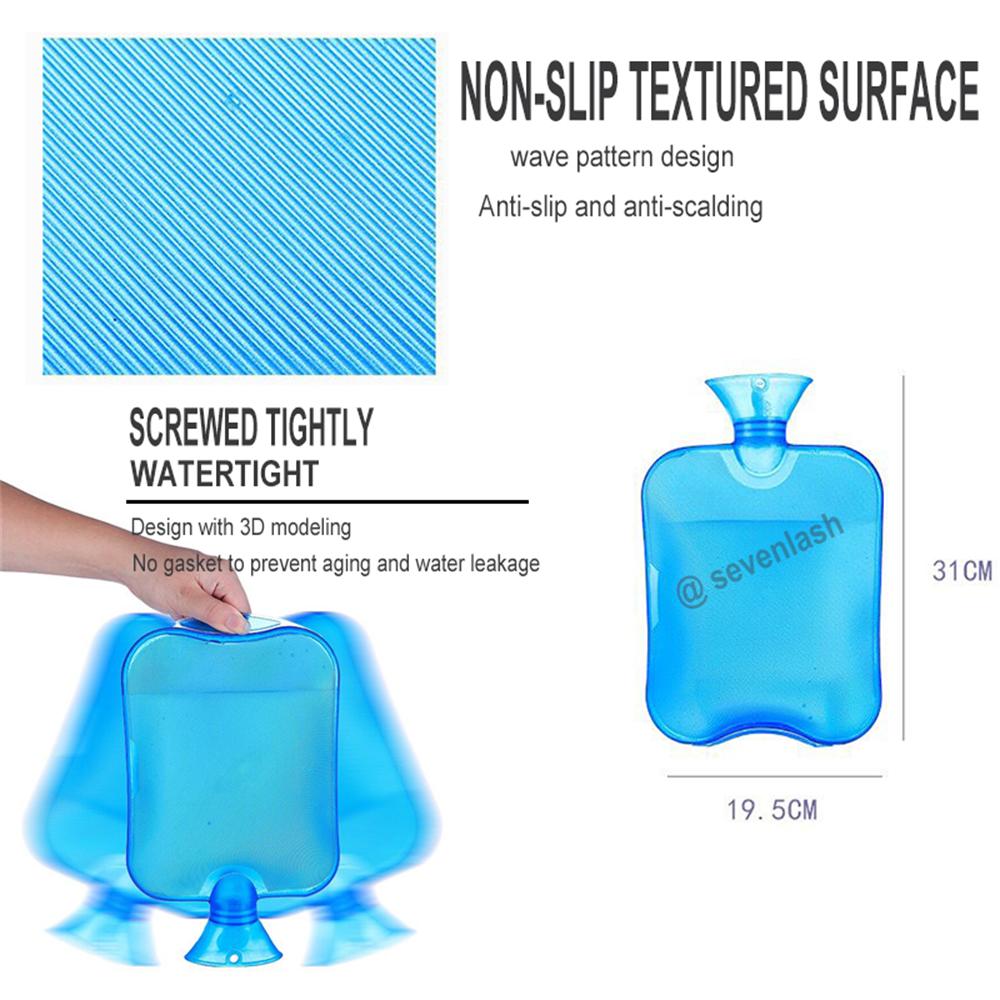 SEVENLASH Rubber Hot Water Bottle with Cover Knitted 2 Liter