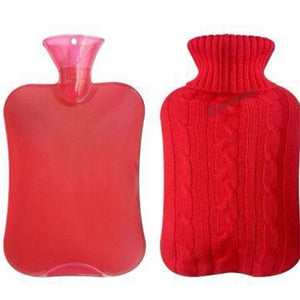 SEVENLASH Rubber Hot Water Bottle with Cover Knitted 2 Liter