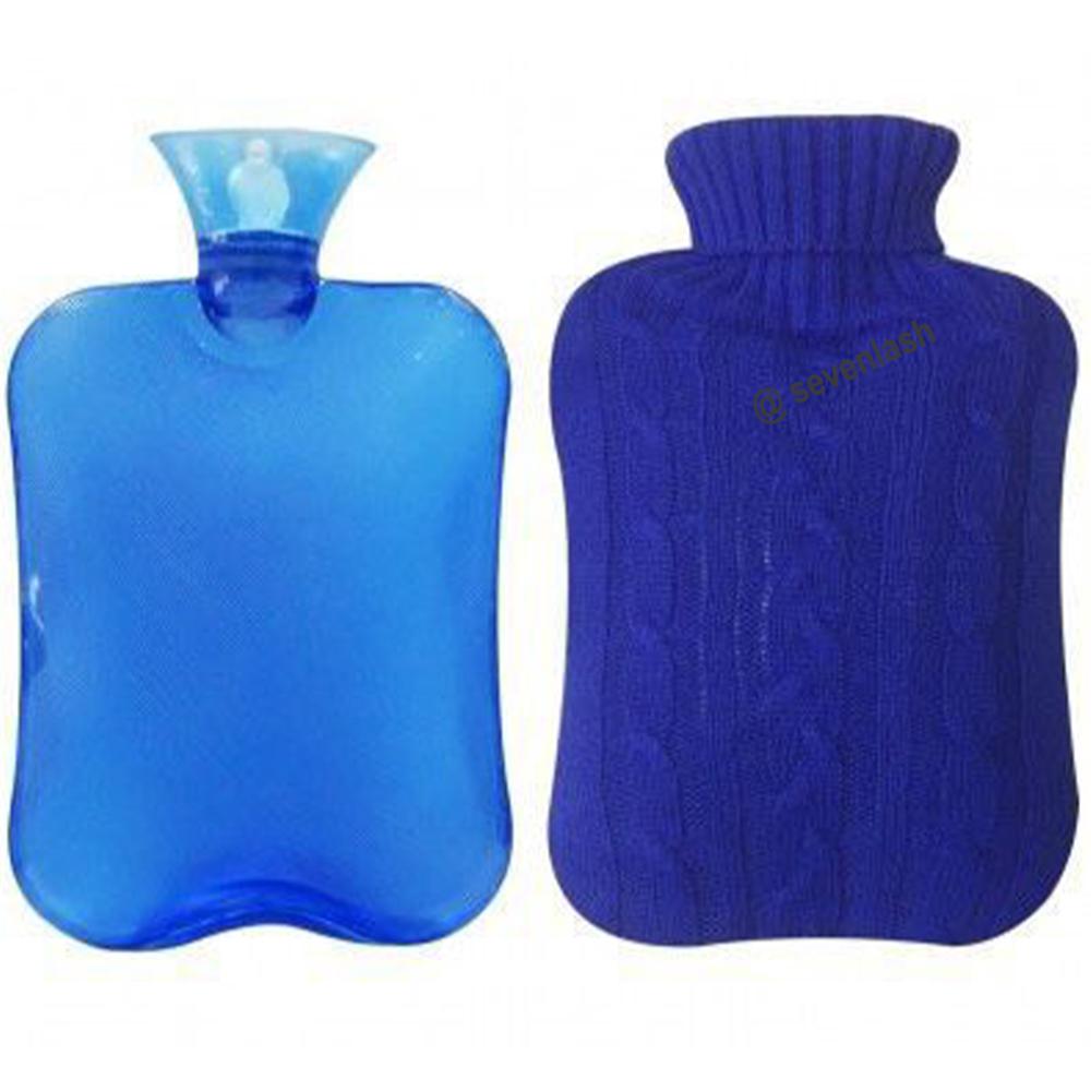 SEVENLASH Rubber Hot Water Bottle with Cover Knitted 2 Liter