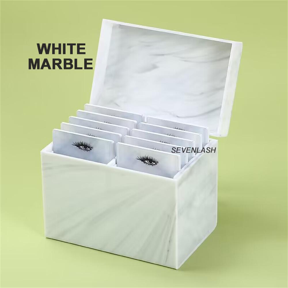 Marble Texture Grafted Eyelashes Dustproof Storage Box