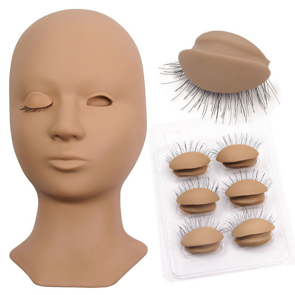 Training Mannequin Head With 6 Pcs Eyelids