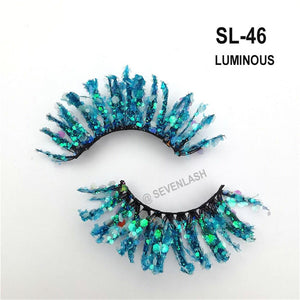 Color Luminous 3D Eyelashes/Glitter Sequins Thick Eyelashes