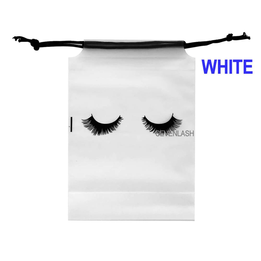 Eyelash Pattern Lash Aftercare Drawstring Cosmetic Pouch Bags