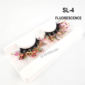 Color Luminous 3D Eyelashes/Glitter Sequins Thick Eyelashes