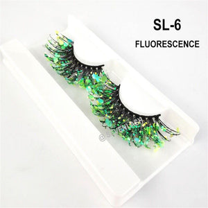 Color Luminous 3D Eyelashes/Glitter Sequins Thick Eyelashes