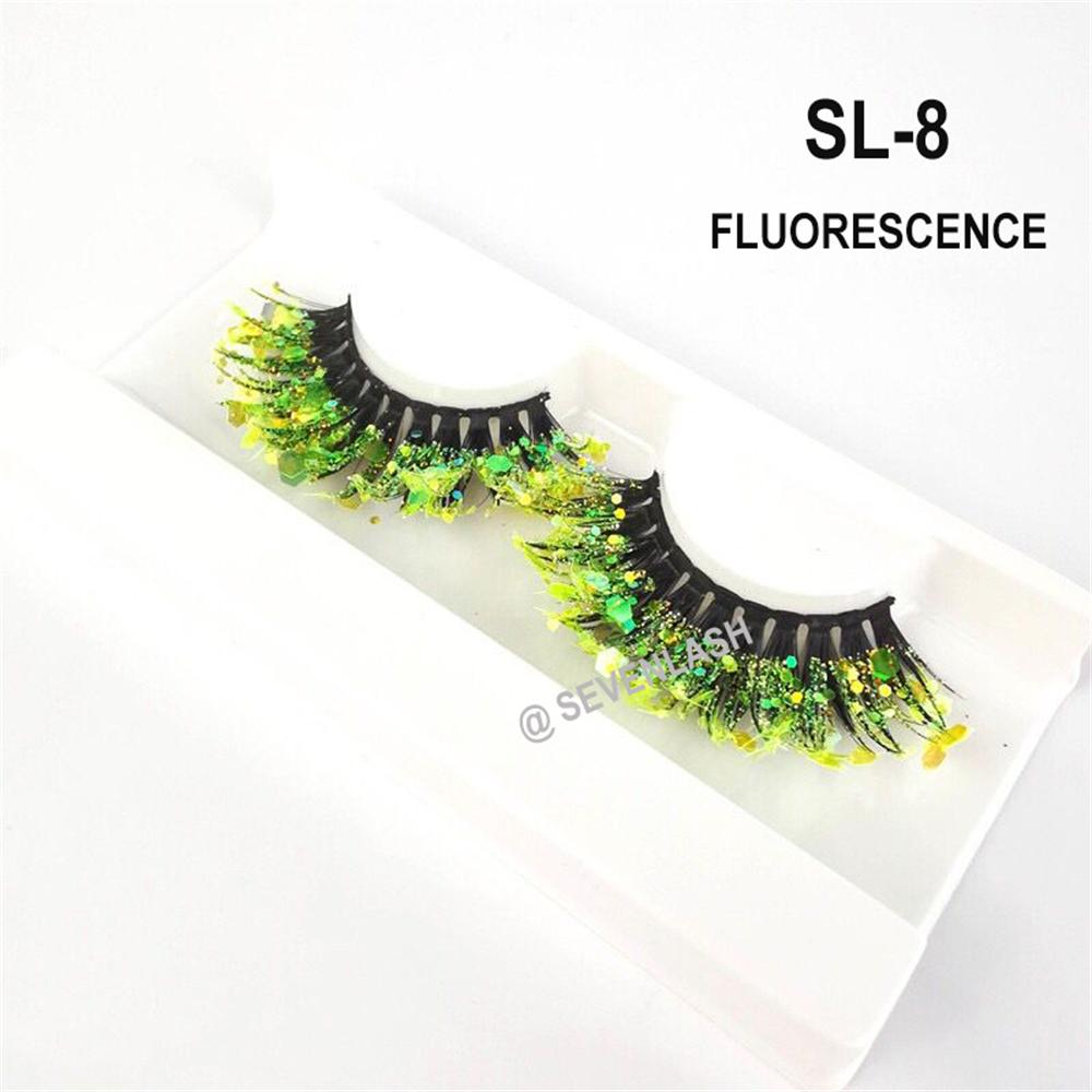 Color Luminous 3D Eyelashes/Glitter Sequins Thick Eyelashes