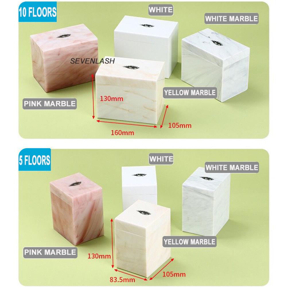 Marble Texture Grafted Eyelashes Dustproof Storage Box