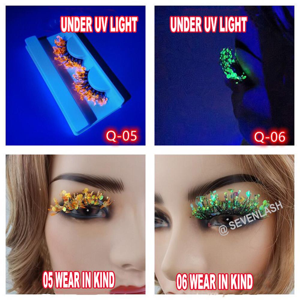 Color Luminous 3D Eyelashes/Glitter Sequins Thick Eyelashes